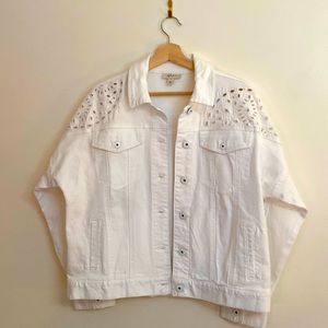Style & co size small white denim style jacket
